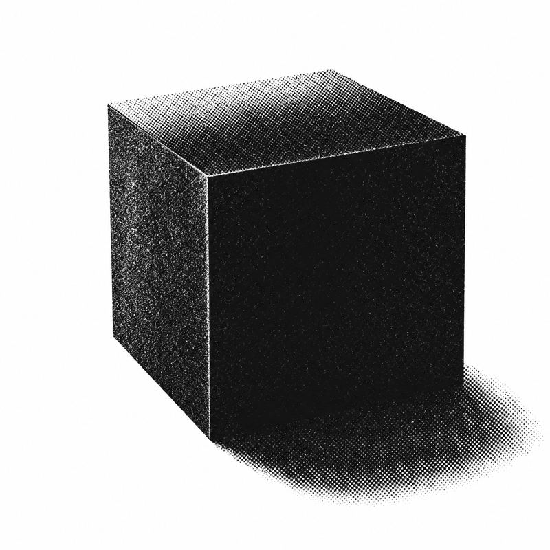 A solid, opaque box you cannot see into.
